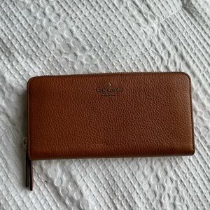 Brown Kate Spade Zip-around Continental Wallet - never used